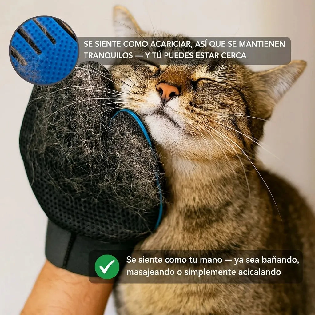 Guantes de Cepillado MIMO | Menos resistencia. Más comodidad. Una etapa dorada y tranquila para tu gato mayor. (Incluye el par)